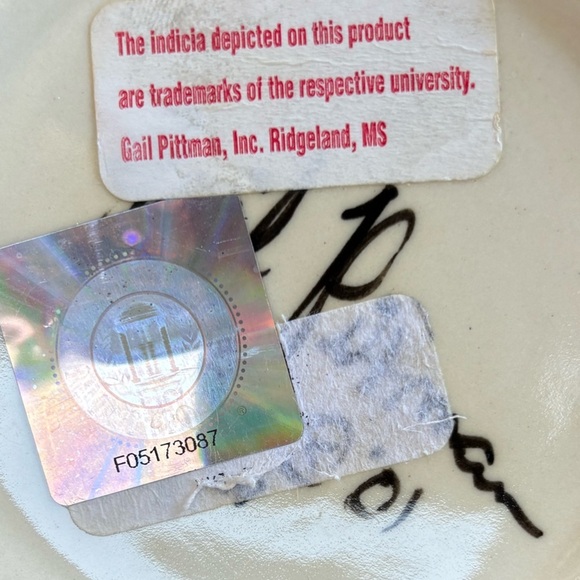 2 Pieces Vintage Gail Pittman 01 Hand Painted OSU Go Cowboys Oval Platter & Bowl - Picture 13 of 13